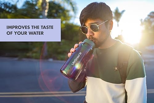 LifeStraw Go Series – BPA-Free Water Filter Bottle for Travel and Everyday Use Removes Bacteria, Parasites and Microplastics, Improves Taste, 1L Aegean Sea - Image 5