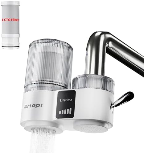 Vortopt T9-CTO Faucet Water Filter for Kitchen Sink, with Smart LED Display by Vortopt