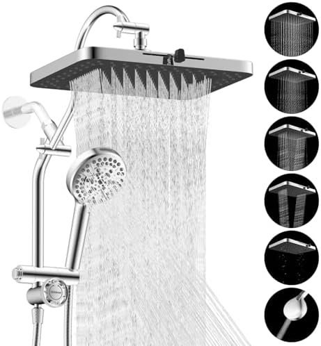 Hibbent cUPC Certified High Pressue 13'' Rainfall Shower Head with 5-Spray by Hibbent