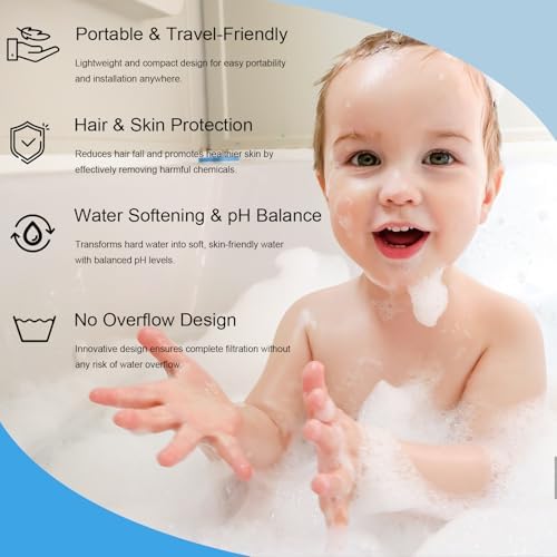 Bath Water Filter for Tub Fauce,10-Stage Bathtub Filter with Vitamin C.Eliminates Chlorine,Impurities,Softens Hard Water for Skin & Hair Care,BPA-Free+pH Balance,3000Gal Capacity Easy Instal - Image 5