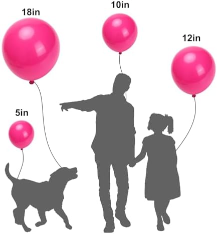 APLANET 150pcs Hot Pink Balloons Different Sizes 18 12 10 5 Inch Latex Magenta Pink Balloon for Valentine's Day Birthday Baby Shower Wedding, Arch Kit Decoration - Image 3