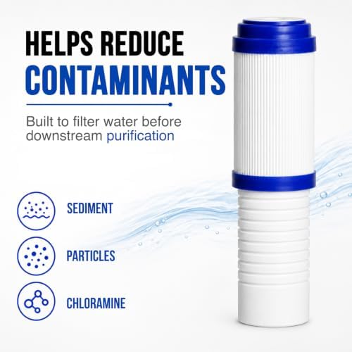 Tucker® Sediment Carbon Combo Filter 2.5 x 10 Inch - 5 Micron Chloramine Filtration – Ideal Water Filter for Window & Solar Panel Cleaning - Polypropylene Cartridge for Rival Cart - Image 5