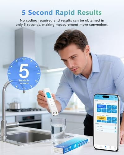 6-in-1 Smart Water Tester for Drinking Water with APP Monitoring, Digital Water Testing Kit for TDS Meter, EC, Temp, TOC, COD, UV275, Professional Water Tester for Home, Well, Tap & Outdoor. - Image 6