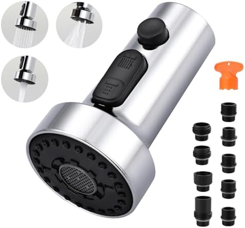ARCORA Pull Down Kitchen Faucet Head Replacement with 13 Adapters, 3 Modes by ARCORA