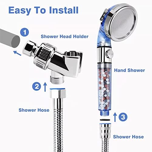 Filtered Shower Head - 59 Inch Expandable Handheld Hose, Leakproof Flexible Hose Extension, High Pressure Shower - Image 2