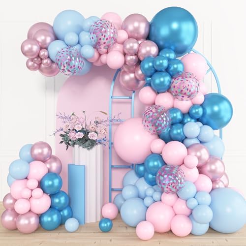 Amandir 153pcs Pink Blue Balloon Garland Arch Kit Different Sizes by Amandir