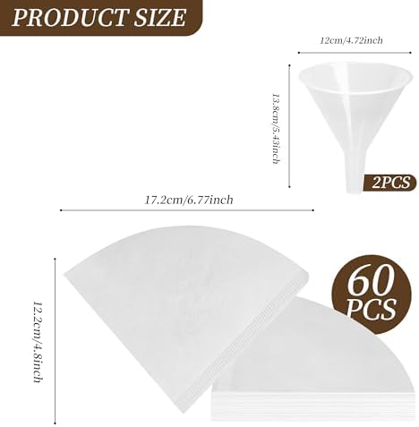 62 Pack Disposable Cooking Oil Filter Paper with Funnels, 4.5"Deep - Image 2