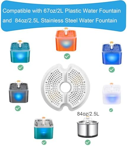 4 Pack Filters for 67oz/2l Cat Water Fountain Filter Replacement Compatible with AONBOY & iPettie & Wonder Creature Pet Fountain NEUCOMBBT - Image 2