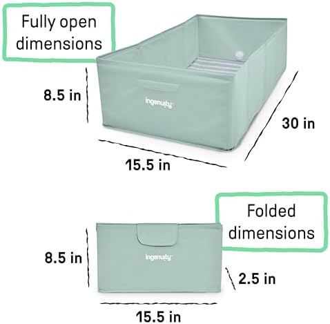 Ingenuity Tuckaway Toddler Folding Tub, Converts Shower to Tub, Folds to Store, Easy to Clean, No Assembly Required, Portable Baby Bathtub for Travel, 12M-5Y, Green (Pack of 4) - Image 3