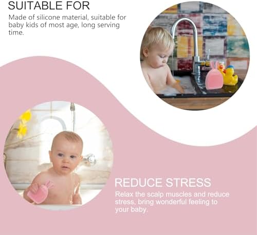 3 Piece Baby Shower Brush Silicone Bath Scrubber for Kids and Shampoo - Image 6