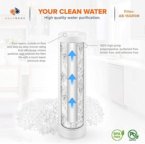 Aquaboon 5 Micron 10 x 2.5 Grooved Sediment Water Filter Cartridge 25-Pack - Image 5