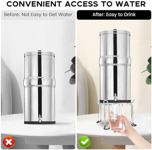 Water Filter Stand 6" Tall by 9" Wide Compatible with Berkey Big, Royal and Travel System, Countertop Stainless Steel Stand for Gravity Fed Water Water Coolers with Max 9" in Diameter - Image 6