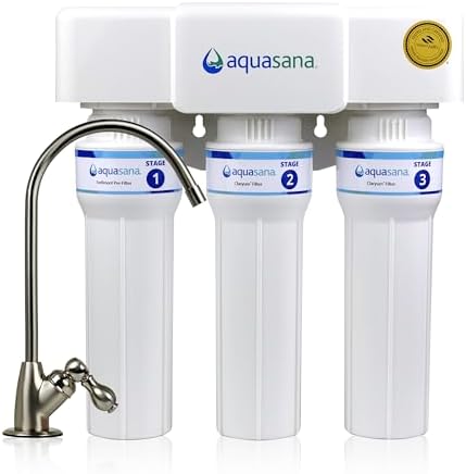 Aquasana Under Sink Water Filter | Claryum 3-Stage Max Flow | AQ-6300M-BN by Aquasana