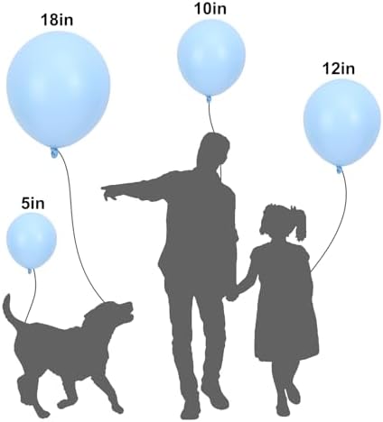 APLANET 150pcs Pastel Blue Balloons Different Sizes 18 12 10 5 Inch, Latex Balloons for Blue Themed Birthday Wedding Baby Shower Party, Grad Anniversary Supplies, Arch Kit Decoration - Image 3