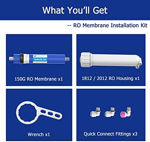 150 GPD RO Membrane Filter Replacement with Reverse Osmosis Housing - Image 2
