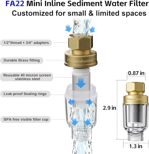 FA22 Brass Sediment Filter, Washing Machine Filter, Inline Shower Filter - Image 5