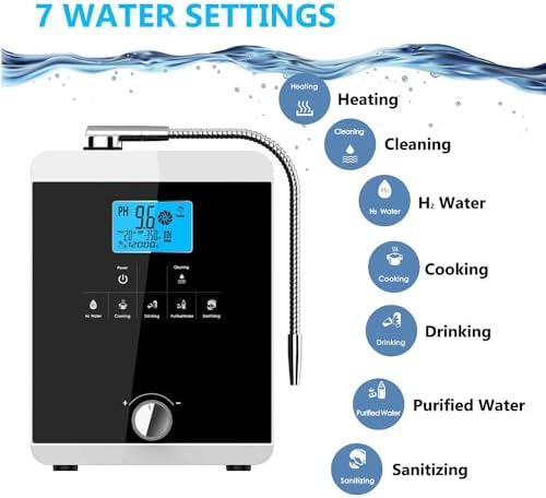 Water Purifier Machine Ionizer | Home Alkaline Filtration System | Produces pH 2.8-11 Water | Up to -800mV ORP | 5 Water Settings | Intelligent Voice Control - Image 3