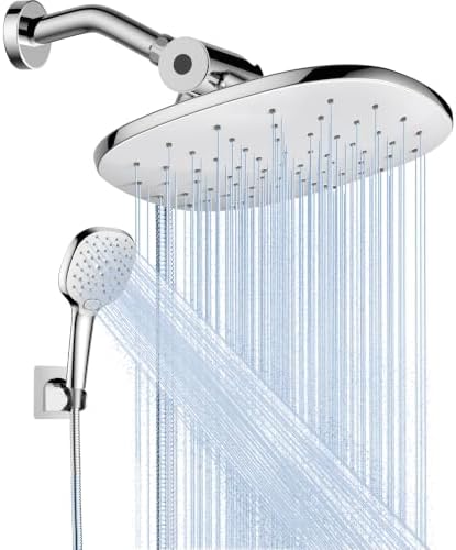 10" Rain Shower Head with Handheld Spray, Dual High Pressure Showerhead by Sipaote