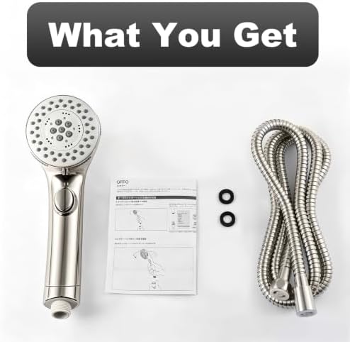 OFFO Shower Head with Hose, 5 Mode Handheld Shower Head with On Off Switch for Water Saving, High Flow Powerful Boosting Showerheads with 60" Stainless Steel Hose, Brushed Nickel - Image 6