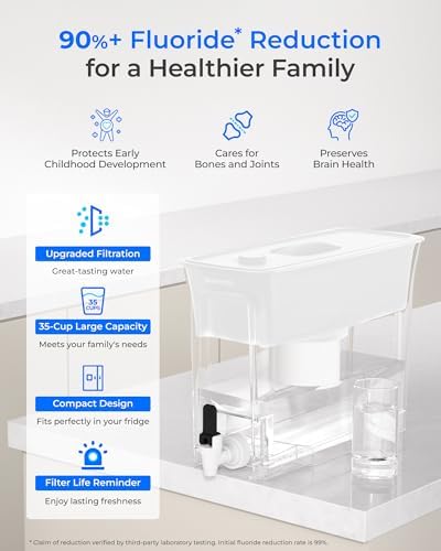 Waterdrop WFD-02W 35-Cup Water Filter Dispenser, Fluoride Reduction, White - Image 2