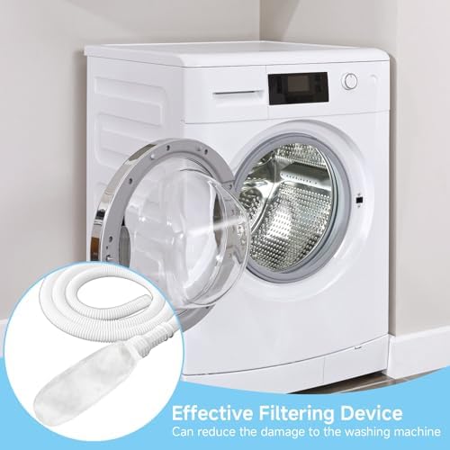 Lint Catcher for Washing Machine, 8-Piece Nylon Mesh Lint Traps with 24 Pcs Cable Ties, Washing Drain Hose Filter for Discharge Hoses, Universal Fits All Laundry Machines - Image 4
