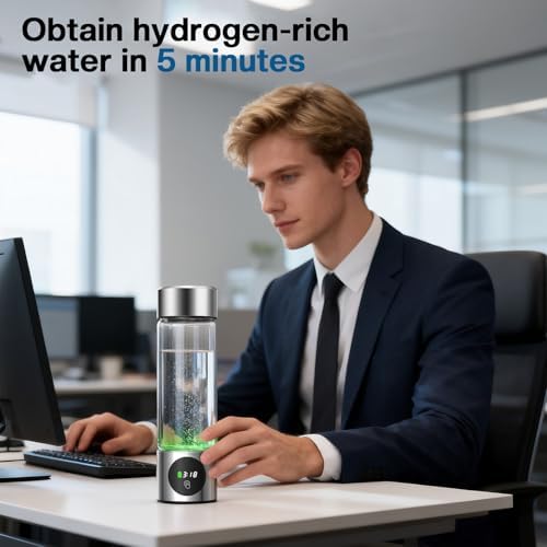Hydrogen Water Bottle Generator, Portable Rechargeable aquahealth Hydrogen Water, Hydrogen Water Ionizer Machine, with SPE/PEM Technology, for Home Office Travel Fitness Drinking - Image 5