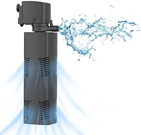 Fish Tank Filter Small Pond Filter for 100-200 Gal. Tank Crystal 420GPH Biochemical Filtration Powerful Submersible Water Pump Large Aquarium Accessories Air Supply by TARARIUM