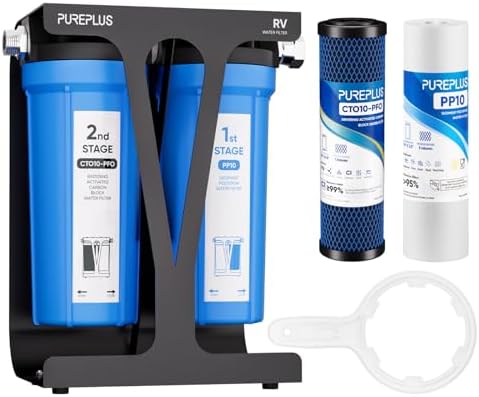 PUREPLUS RV Dual Stage Water Filter, Sediment & PFAS Carbon, NSF/ANSI 42 by PUREPLUS