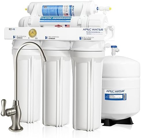 APEC Water RO-Hi, 5-Stage Under Sink Reverse Osmosis System, 3/8" Output by APECWaterSystems