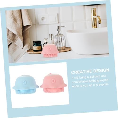 Silicone Shower Brush with Shower Gel Holder, 2 Pieces for Babies - Image 3