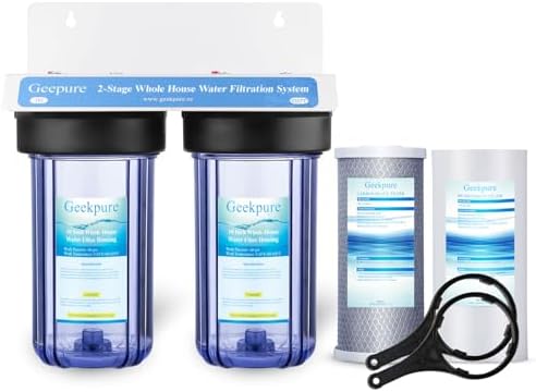 Geekpure 2 Stage Whole House Water Filter System-1"NPT Brass Port by Geekpure