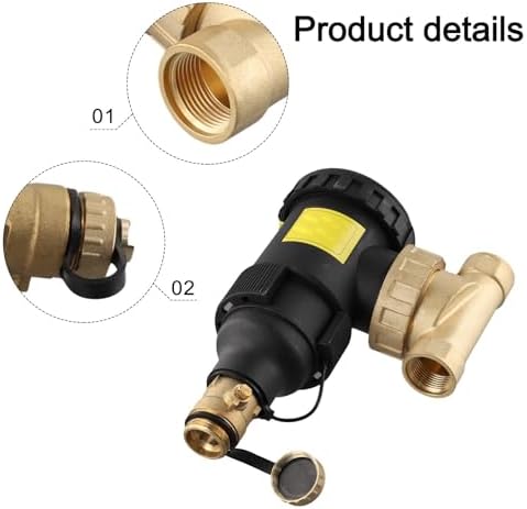 Magnetic Boiler Filter Dirt Separator G3/4 Threaded for HVAC Central Heating Systems with 12000 Gauss Magnet Integrated Drain Valve 175 CWP 250F Max for temperature Rating Magnetic Dirt Separator - Image 5