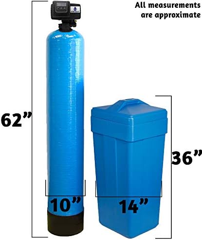 AFWFilters 1.5 Cubic Foot (48k) Whole Home Water Softener with Durable 10% Crosslink Resin, 3/4" Plastic MNPT Connection, and Blue Tanks - Image 2