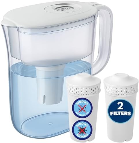 10 Cup Water Filter Pitcher with 2 Ultrafiltration & Carbon Filters by JOEYZ