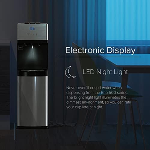 Brio 520 UV Self-Cleaning Bottleless Water Cooler Dispenser, UL Certified | Built-in 2 Stage Filtration (2 Free Replacement Filters Included) Reduces PFAS & Microplastics | 3 Temp (Hot Cold, Room) - Image 5