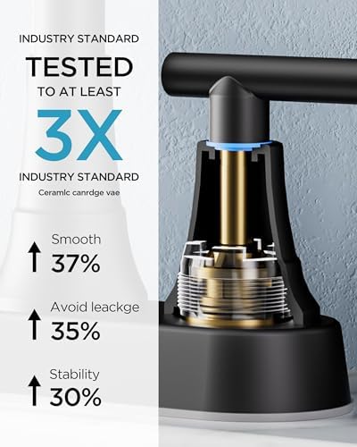 FORIOUS RV Bathroom Sink Faucet Matte Black, 4 in Cenerset Bathroom Faucet - Image 3