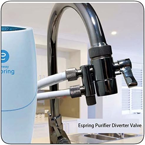 Existing Faucet Diverter Valve Female M22x 1 Thread with Aerator(3/8" O.D.Tubing Outlet+5/16" O.D. Tubing Inlet, E-spring Water Purifier Faucet Diverter Valve Replacement) - Image 2