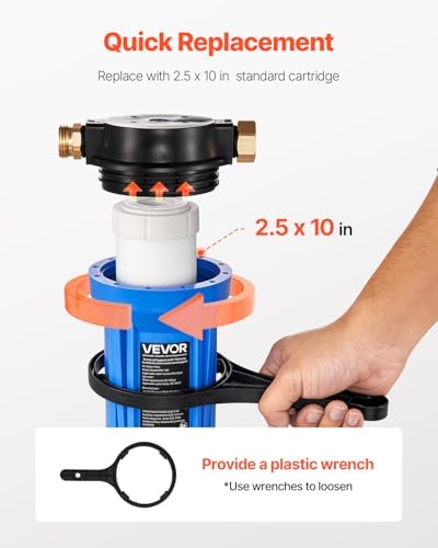 VEVOR RV Water Filter, 2.5 x 10 in Water Filter System for Campers, Remove Sediments, Chlorine, Bad Tastes, Odors, and Most Contaminants, RV Filter for RVs, Boats, Vans - Image 6