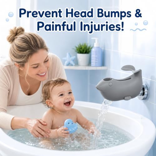Soft Food Grade Silicone Baby Bath Set, Faucet Cover + Rinse Cup Toddlers - Image 6