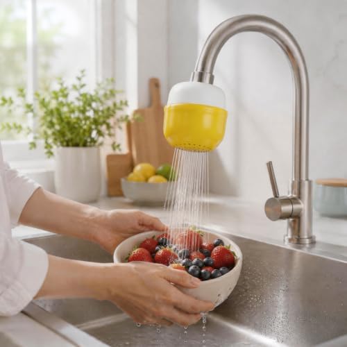 M METERXITY 2-Pack Mushroom Shaped Faucet Water Filter, Yellow - Image 5