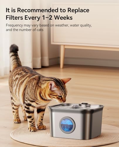 6 Pack New Version Replacement Filters + 6 Pump Sponges for Feelneedy Stainless Steel Cat Water Fountain [FN-W22] - 99oz/2.8L Pet Water Fountain Filters - Image 5