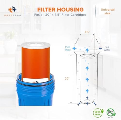 Aquaboon 5 Micron 20 x 4.5 Premium Whole House Water Filter Replacement Cartridge KDF for 1-Stage Water Filtration System 6 Pack - Image 2