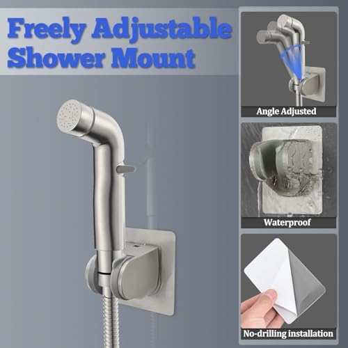 Dog Shower Attachment Metal, YDmeet Pet Shower Attachment for Fast and Clean Pet Bathing and Dog Washing, Brass Shower diverter, Adjustable Pet Shower Sprayer, 8 ft Hose and Shower Holder, Brushed - Image 5