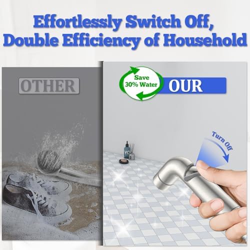 Dog Shower Attachment Metal, YDmeet Pet Shower Attachment for Fast and Clean Pet Bathing and Dog Washing, Brass Shower diverter, Adjustable Pet Shower Sprayer, 8 ft Hose and Shower Holder, Brushed - Image 3