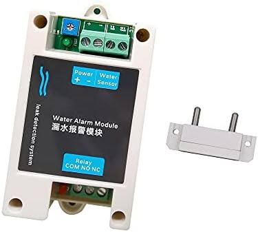 12V DC Wired Water Detectors Water Leak Alarm Module Leakage Flood Sensor with 10A NC NO Relay Output Control, Turns Off Flood Source (White) by Tokatuker