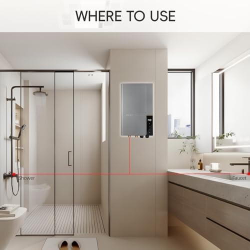 18kW Tankless Water Heater Electric 240V, Up to 4.3 GPM, LED Display - Image 6