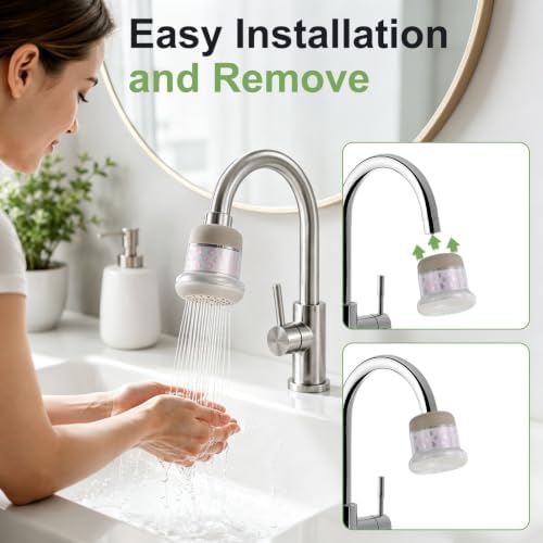 M METERXITY 2-Pack Mushroom Shaped Faucet Water Filter, Brown - Image 4