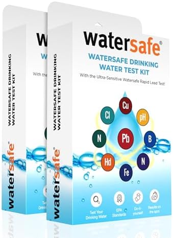 Watersafe® The Original Water Testing Kit for Drinking Water, Well and Tap Water, Sensitive Lead in Water Test, Bacteria, Hardness, pH, Nitrates, Easy Instructions, Lab-Accurate Results, 2 Pack by Watersafe