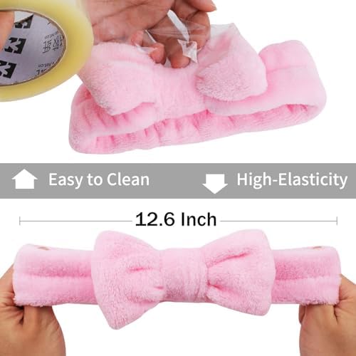 Ondder Spa Headband for Washing Face 8 Pack Aossrted Skincare Headbands for Women Girls Terry Cloth Cute Makeup Headbands Head Bands with Bow - Image 2
