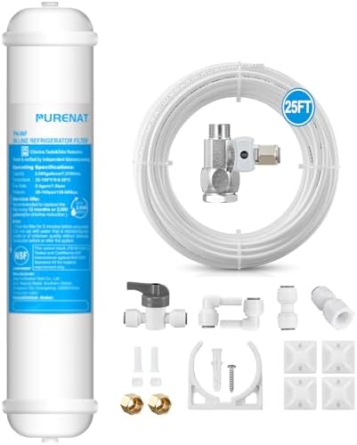 Inline Water Filter Kit - With Feed Water Valve for Refrigerator,Ice Maker by PURENATTUBINGANDFITTINGS